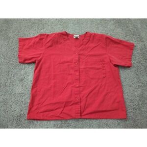 Vintage Jessica Hale‎ Button Up Shirt Womens 16 PLUS Chest Pocket Linen Blend